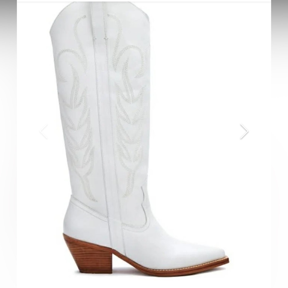 Anthropologie × Coconuts by Matisse Agency White Western Leather Boots Size 7